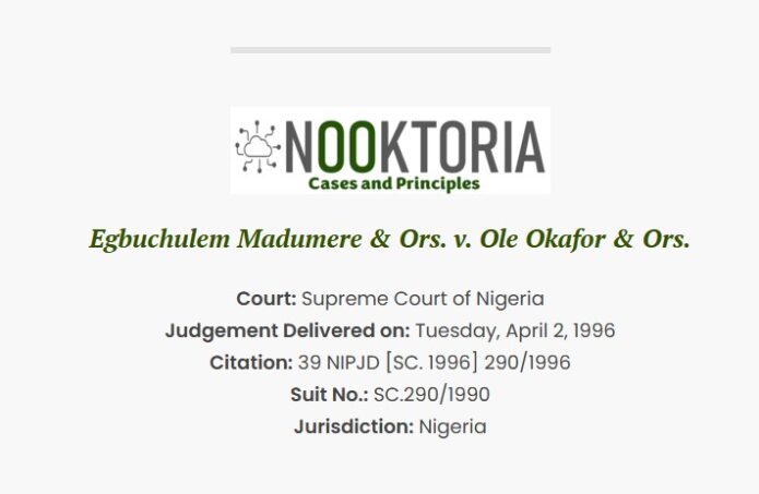 MADUMERE VS. OKAFOR