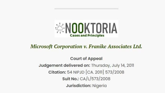 Microsoft Corporation v. Franike Associates Ltd.