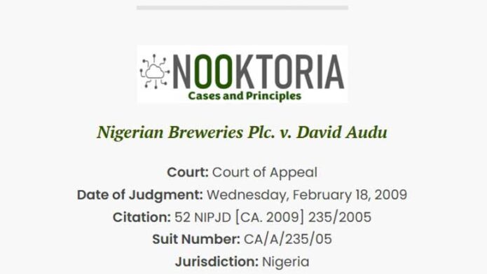 Nigerian Breweries Plc. v. David Audu
