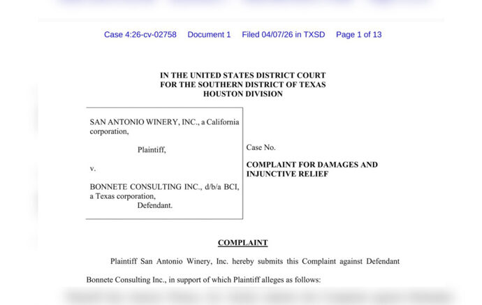 San Antonio Winery, Inc. v. Bonnete Consulting Inc. dba BCI_Case Number 426-cv-02758